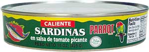 can of Sardines in Hot Tomato Sauce 15 oz. (New York)
